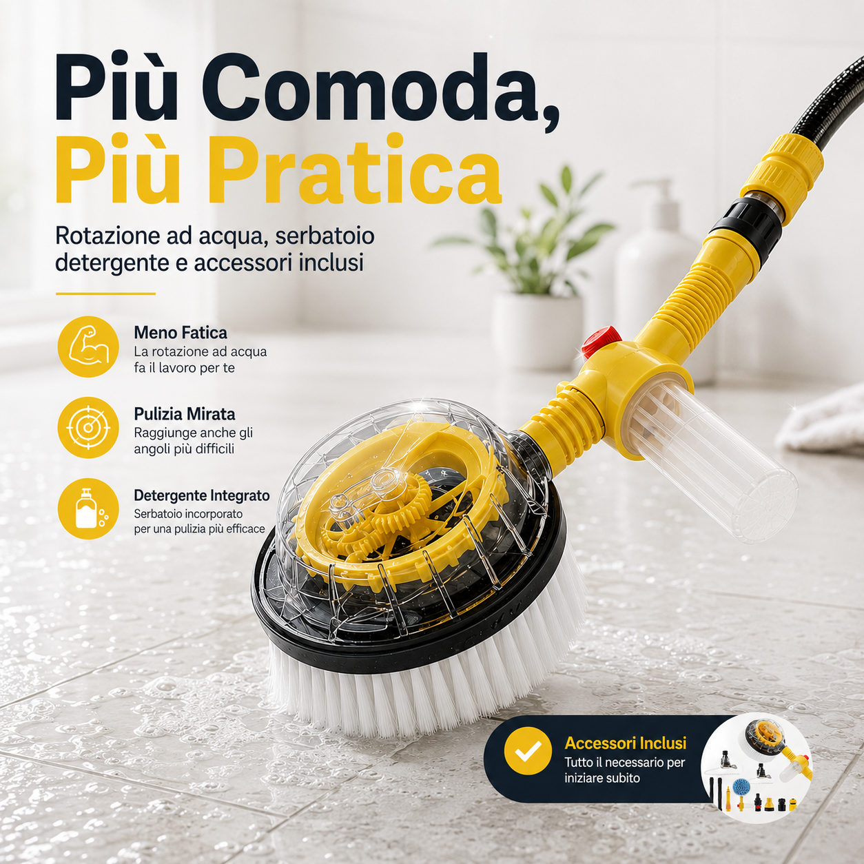 ScrubFlex™ — Spazzola Elettrica Rotante