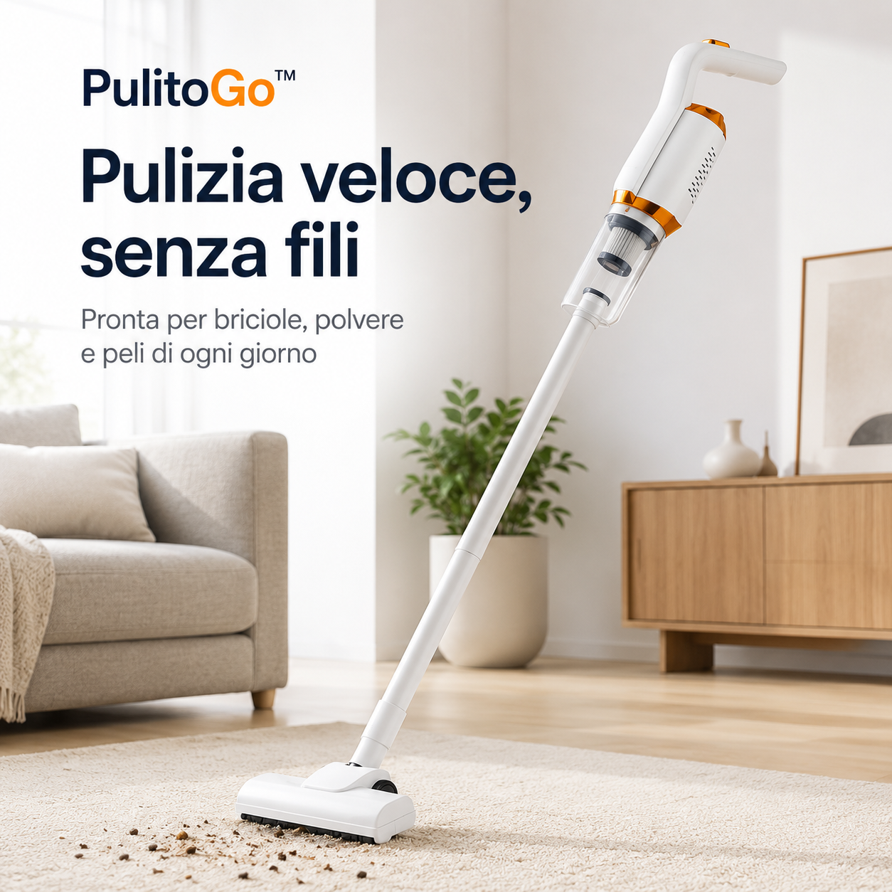 PulitoGo™ — Scopa Elettrica Senza Fili 2 in 1