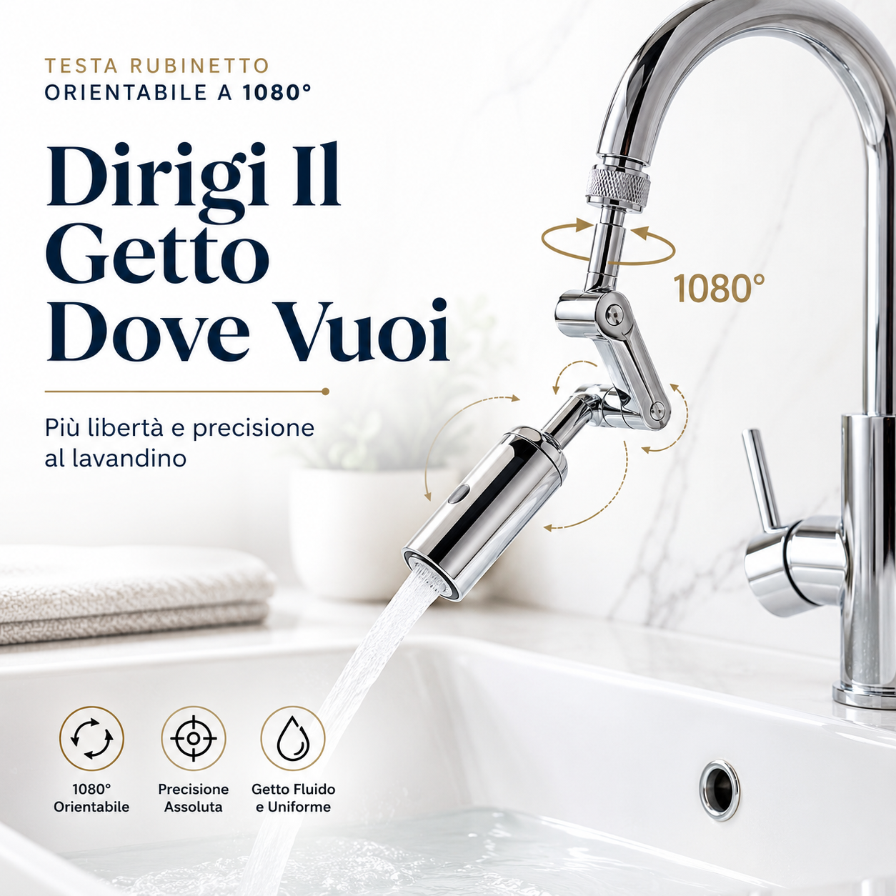 Testa Rubinetto Orientabile a 1080°